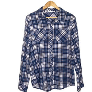 Travis Mathew Blue Plaid Flannel Button Up Flannel Golf Shirt Men's Size Medium